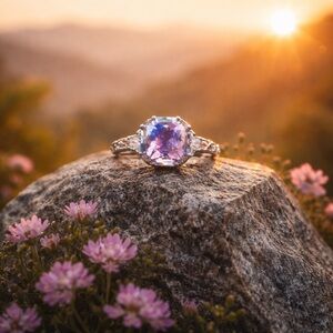 Ryze 925 Silver and Lavender Women's Ring 💍 Size 8